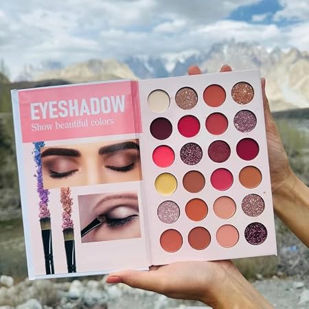 All In One Makeup Palette Book | 4 In 1 Makeup Book with 6 Highlighters, 4 Contour Shades, 24 Eyeshadows, 6 Blush Shades, and 3 Eyebrow Powders | Long Lasting and Waterproof